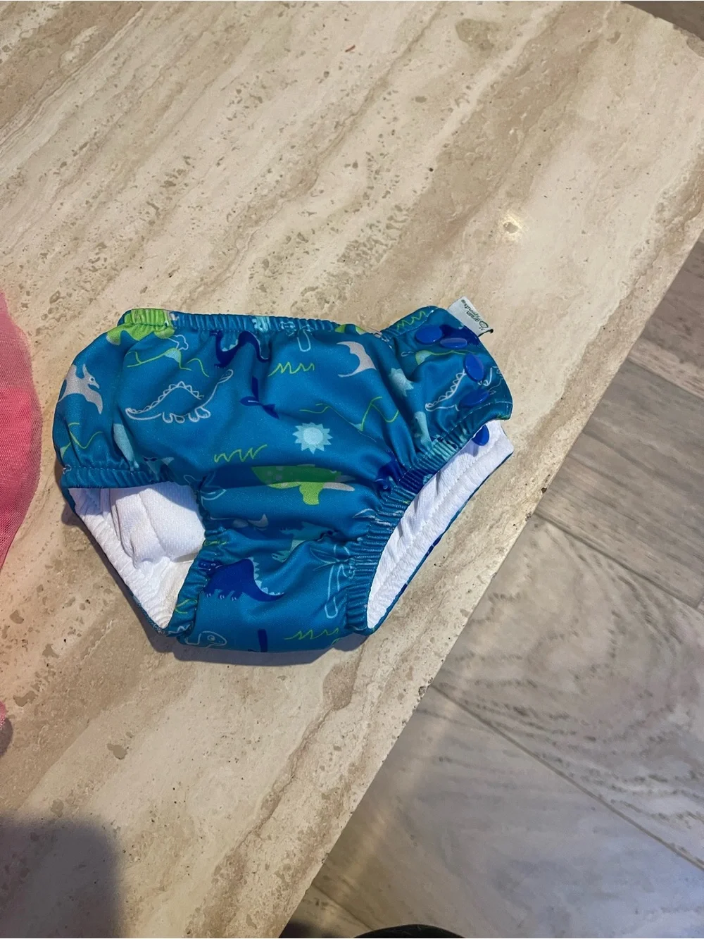 Blue Dino Print Kids Reusable Swim Diaper